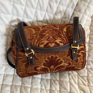 Etienne Aigner Brown and Gold Shoulder Bag
